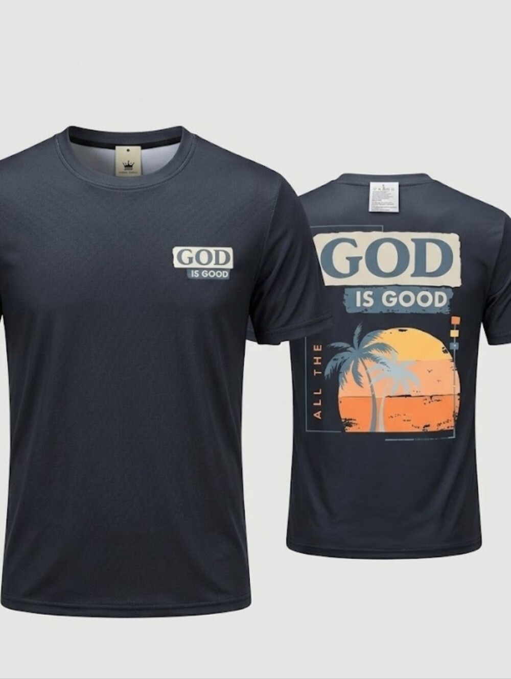 NWT God Is Good All The Time Graphic Tee | Charcoal Grey Large